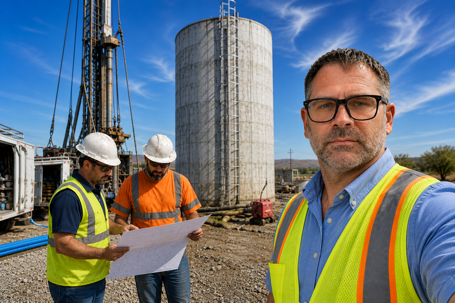Dennis Anderson at a drinking water project site